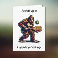 Funny Bigfoot Pickleball Birthday Card