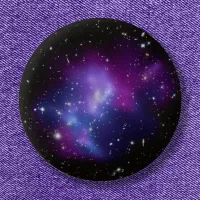 Galaxy Cluster MACS J0717 Purple Celestial Photo Pinback Button