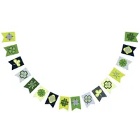 Shamrock Clover Floral St. Patrick's Day Party Bunting Flags