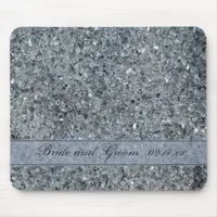 Faux Sparkle Wedding Mouse Pad