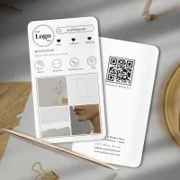 Simple White Instagram Photo Collage Business Card