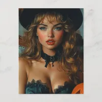 Sexy Gorgeous Halloween Witch Postcard