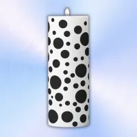 Black Polka Dots on White | Pillar Candle
