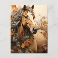 Gorgeous Brown Horse AI Art Postcard