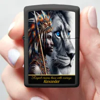 Pride of warriors, king of beasts zippo lighter