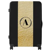 *~* Black With Faux Gold Foil Monogram Luggage