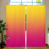 Golden Yellow Pink Gradient Blackout Curtains