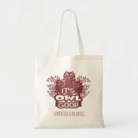 It's owl good Cute Cartoon Maroon Red for kids Tote Bag