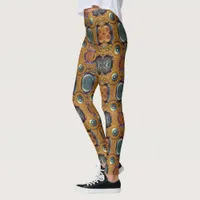 Aztec art,  vibrant, reflecting the culture leggings