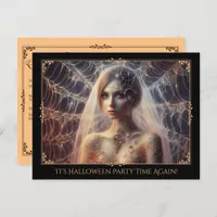 Elegant Spiderweb Girl Halloween Invite