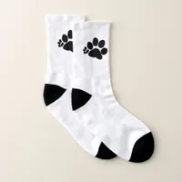 Socks - White with Polydactyl Prints (large)