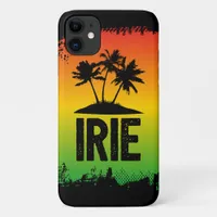 Tropical Palm Trees and Sunset Jamaican IRIE Rasta iPhone 11 Case