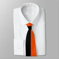 Half Orange and Half Black Colorblock Neck Tie