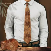 Modern Abstract Terracotta Rustic Brown Monogram Neck Tie