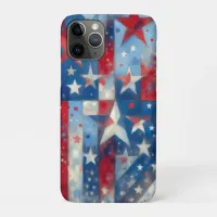 Red, White and Blue Abstract US Flag Patriotic  iPhone 11 Pro Case