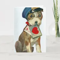 Vintage Valentine Dog Holiday Card