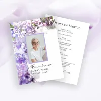 Purple Lilac Flowers Funeral Service Program