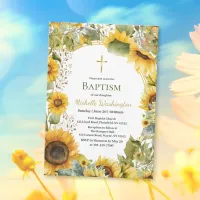 Sunflower Baptism Invitation