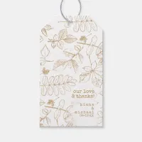 Golden Leaf Pattern Wedding ID655 Gift Tags