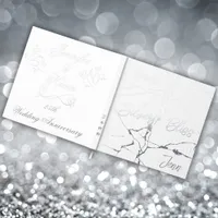 Silver Foil on White 25th Wedding Anniversary | Foil Guest Book