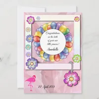 Gorgeous Elegant Floral Flamingo Personalize Note Card