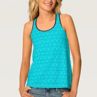 Zagzag Chevron Neon Turquoise Tank Top