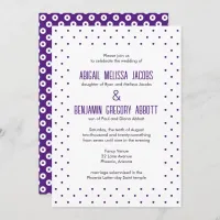 Sophisticated Purple & White Polka-Dot Reception Invitation