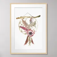 Kayli Boho Wall Macrame and Wood Poster