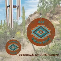 Southwest Canyons Geometric Diamond Personalized  Wind Chime