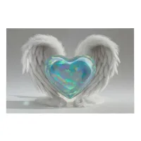 *~*~  Heart Angel Wings  AP78 Teal Opal  Faux Canvas Print