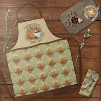 Pumpkin Spice, Autumn Leaves, and Stars Pattern Apron