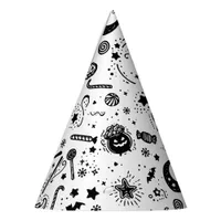 Halloween Black And White Spooky Birthday Party Party Hat