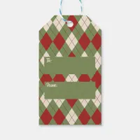 Vintage Christmas Argyle Gift Tags