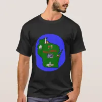 Wisconsin with State Attractions Men Unisex TDZ T-Shirt