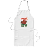 Thumbs Up Oven Mitt Christmas Slogan Joy Long Apron