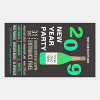 New Years Eve Club/Corporate Bash add Logo Favor Rectangular Sticker