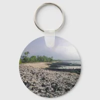 Black Sand Beach in Hawaii Keychain