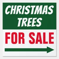 12” x 12” Christmas Trees For Sale Arrow Yard Sign