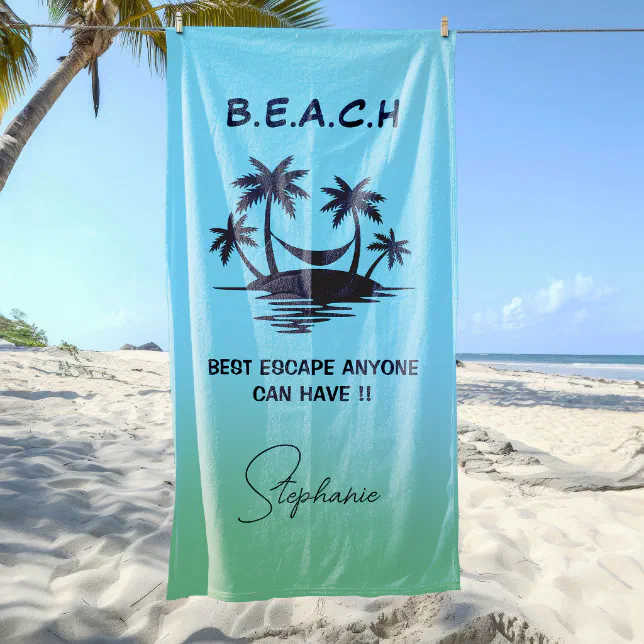 Custom Summer Family vacation Quote Name Beach Towel