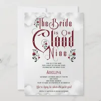 Gothic Roses Cloud Nine Halloween Bridal Shower Invitation