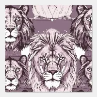 Purple Lion Heads Wallpaper