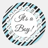 It's a Boy Blue and Black Stickers