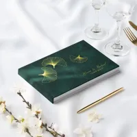 Moonlight Romance Wedding Emerald Gold ID881 Foil Guest Book