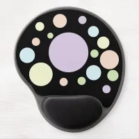 Pastel circles on a black background | gel mouse pad