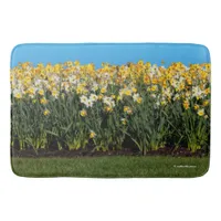 Stunning Two-Tone Daffodils Floral Photography Bath Mat