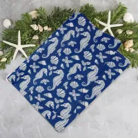 Christmas Coastal Seahorse Glitter Navy Blue Tissue Paper
