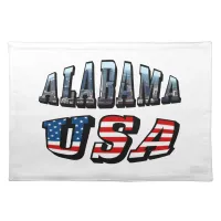 Alabama Picture and USA Flag Font Cloth Placemat