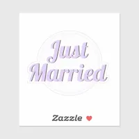 Just Married Retro Chic Stylish Cut-Out Shaped Sticker