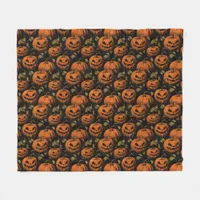 Vintage Jack O Lanterns Fleece Blanket