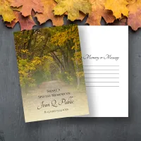 Autumn Leaves Lane Share a Memory Funeral  Note Card